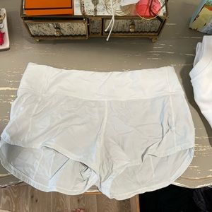 white lululemon speed up shorts!